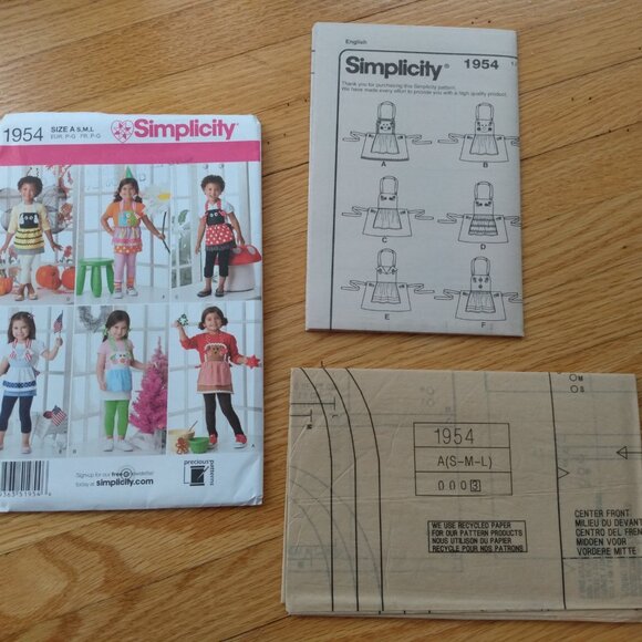Child's Novelty Apron Sewing Pattern Simplicity 1954 UNCUT - Picture 9 of 9